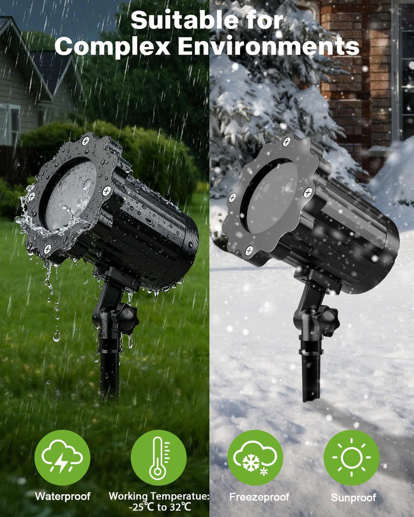 Brighter Christmas Projector Lights Outdoor, Laser Light Projector with Remote, 8 Patterns Light Show Holiday