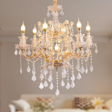 Crystal Chandeliers Light Dining Room_K9 Modern Chandelier Lights for Bedroom - 7 E12 Bulbs Hanging Pendant Lighting Fixtures for Living Room Kitchen Farmhouse Hallway Ceiling Entryway A111-B0F443LL1G