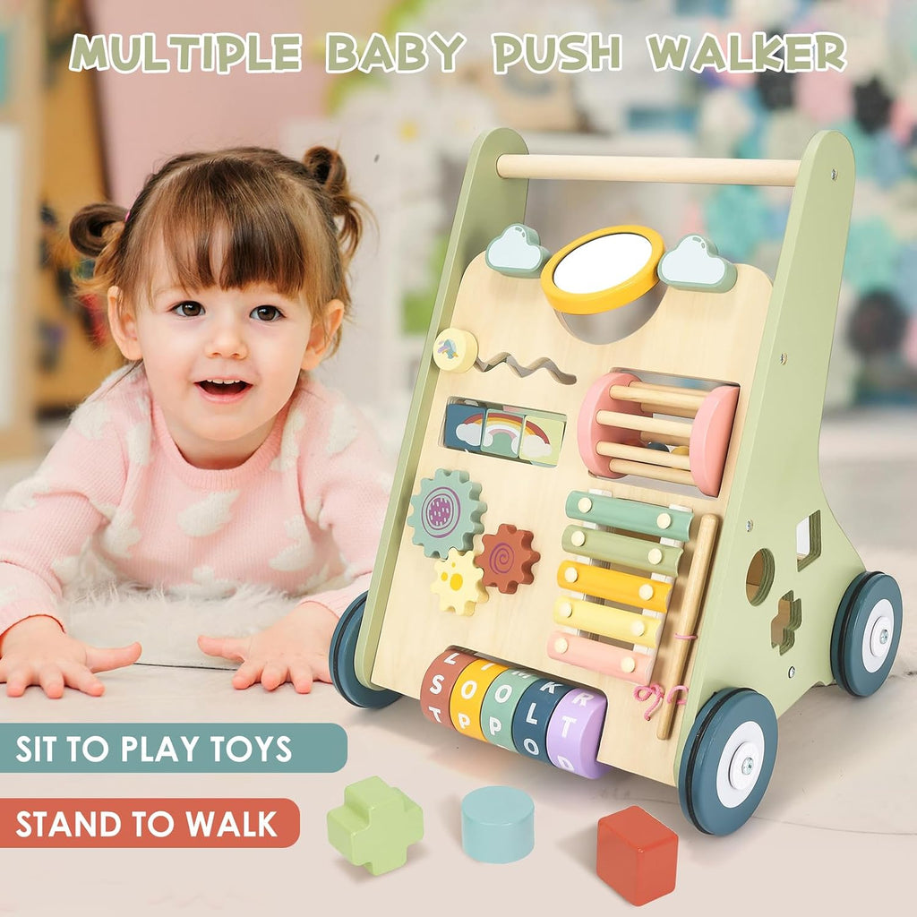 Wooden Baby Push Walker,Montessori Push Walker for Babies 10-12 Months