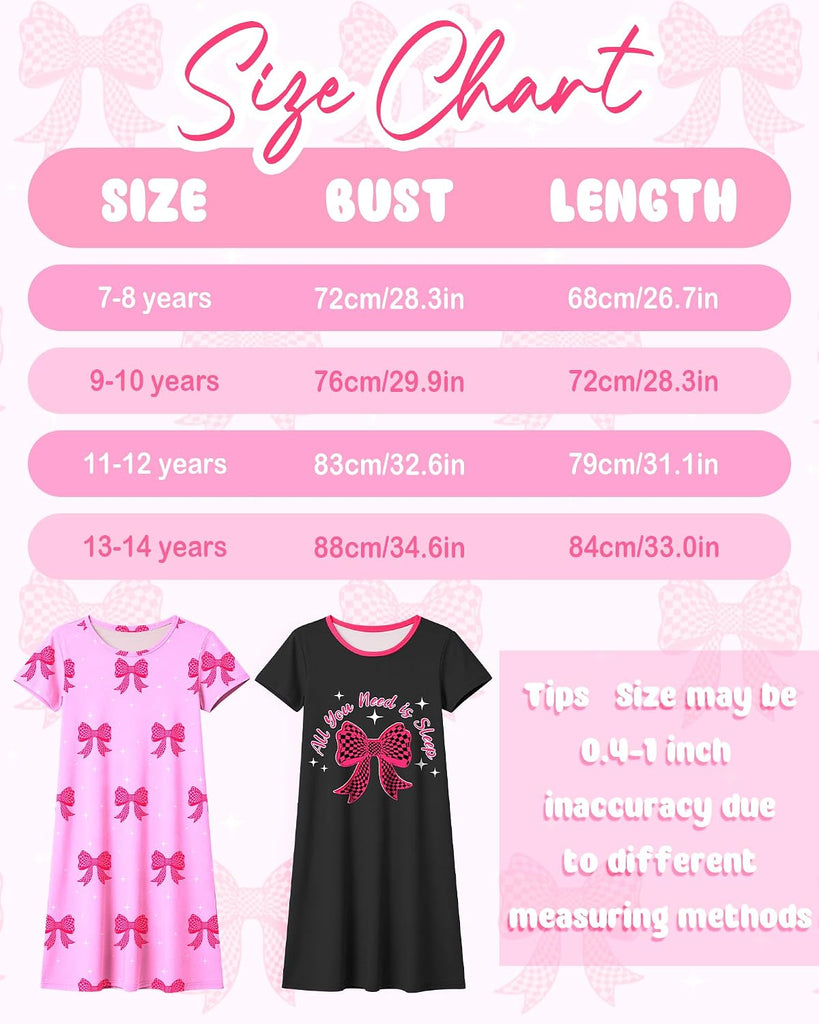 2Pcs Girls Nightgowns Kids Pajamas Princess Nightgown Dress Sleepwear for Toddler Little Girls Nightdress