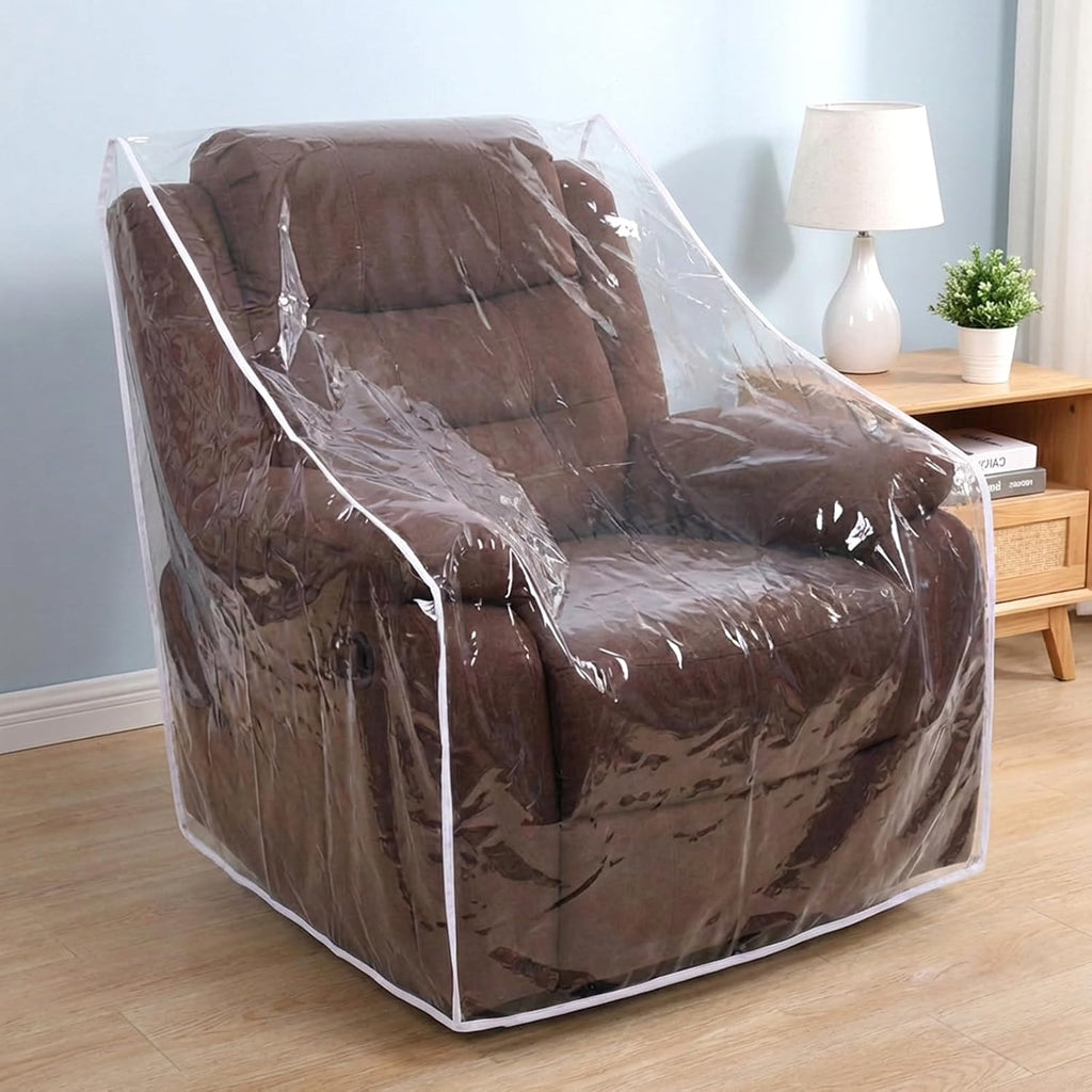 Thickened Plastic Armchair Cover, Heavy Duty Plastic Recliner Cover Furniture Covers, Dust-proof Moving Bags, Clear