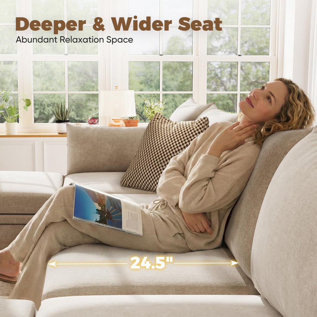 200.4" Oversized Modular Sectional Sofa, U Shaped Convertible Couch with Movable Ottoman, Large 10 Seats Corner