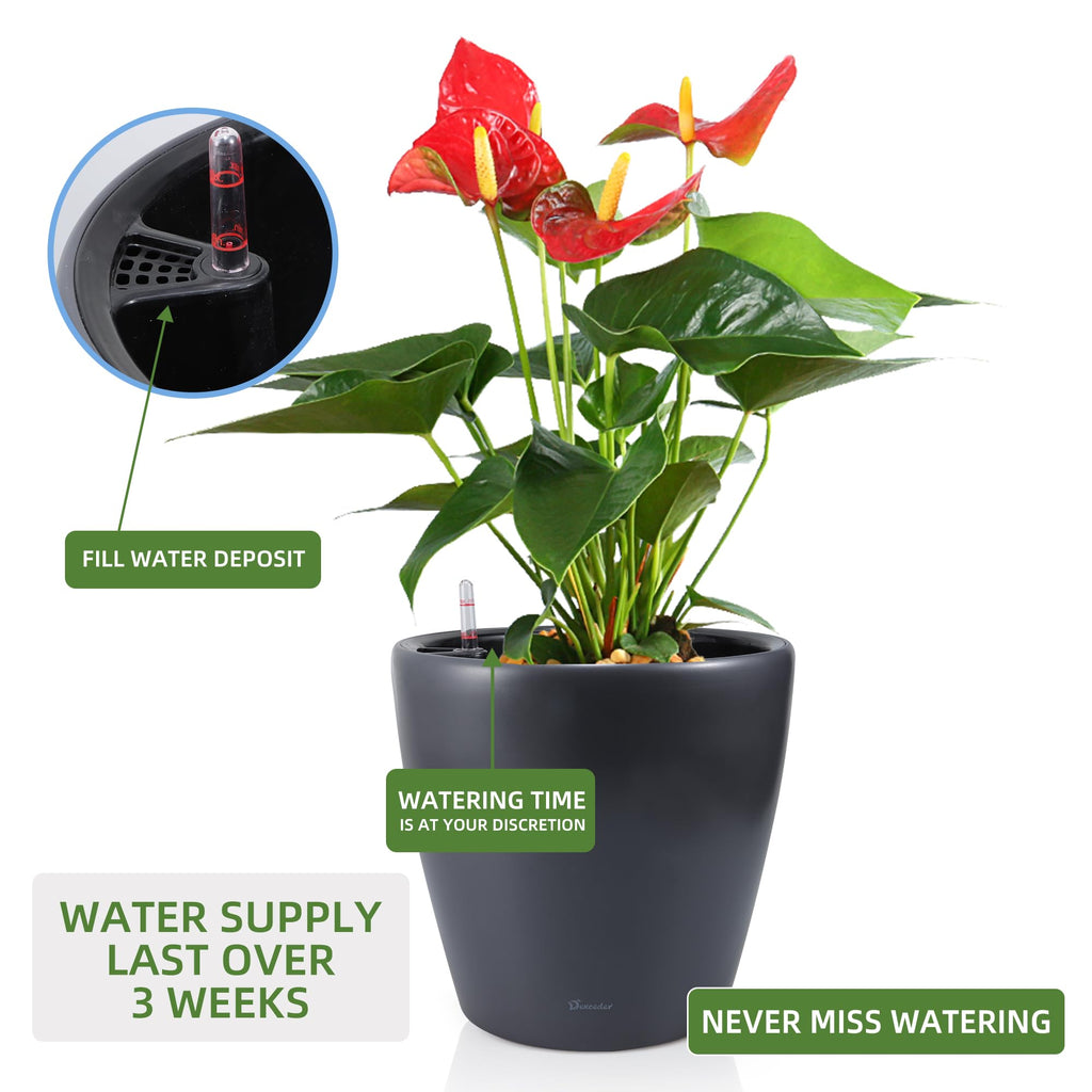15x14 Self Watering Planter with Wheels (Slate Gray Matte)