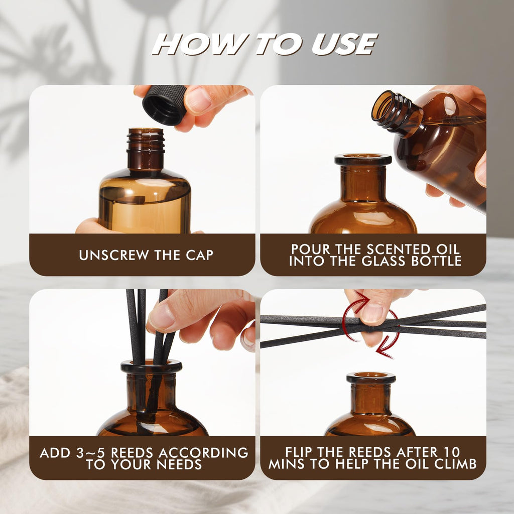 Reed Diffuser Set, 8.12 fl.oz Scent Oil Diffuser with Sticks, Long-Lasting Home Fragrance Reed Diffuser Shelf Decor