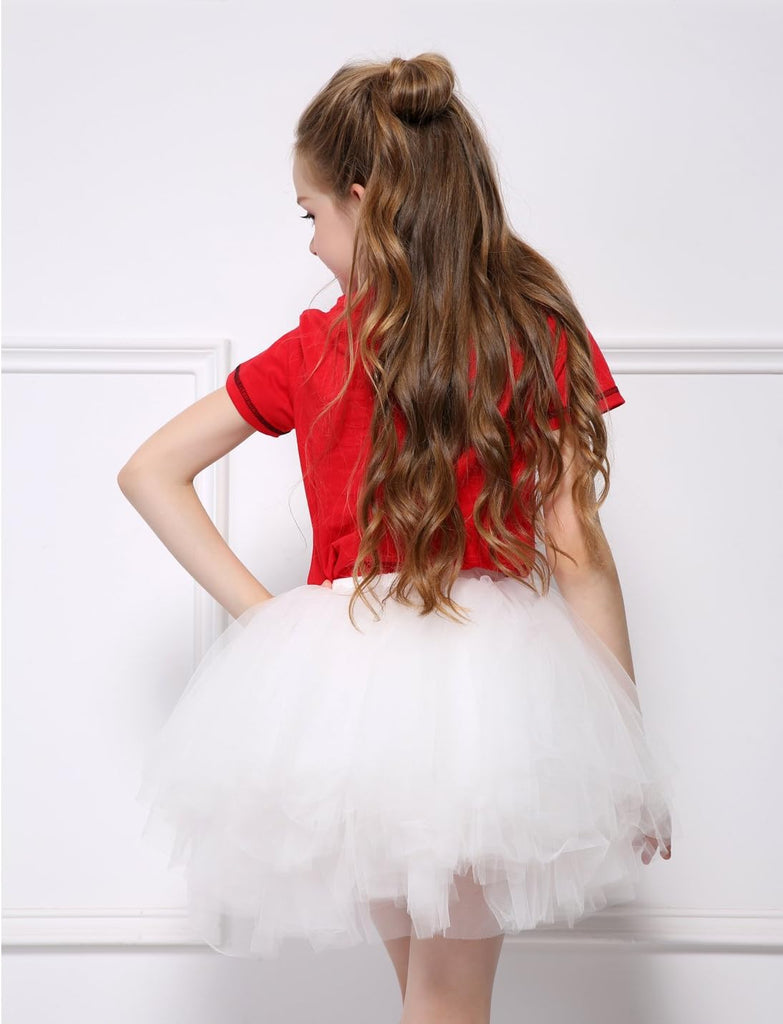 Girl's Layered Tulle Tutu Skirt Dancing Petticoat Ballet Underskirt