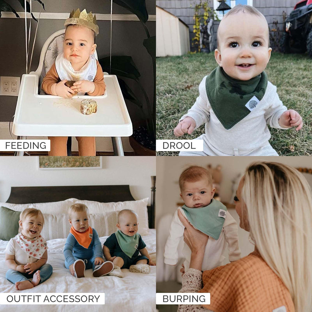 Bibs, Bandana Bibs & Drool Bibs for Teething, 8-Pack - Cloud