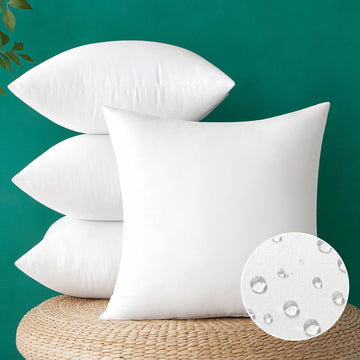 18x18 Inch Outdoor Pillow Inserts Waterproof Pillows - Set of 4