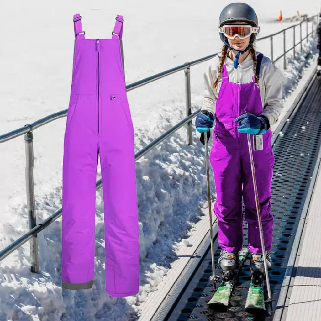 Kids Snow Bibs Toddler Snow Pants Windproof Ski with Pockets Overalls Jumpsuit Winter Warm Snowsuit for Boys Girls