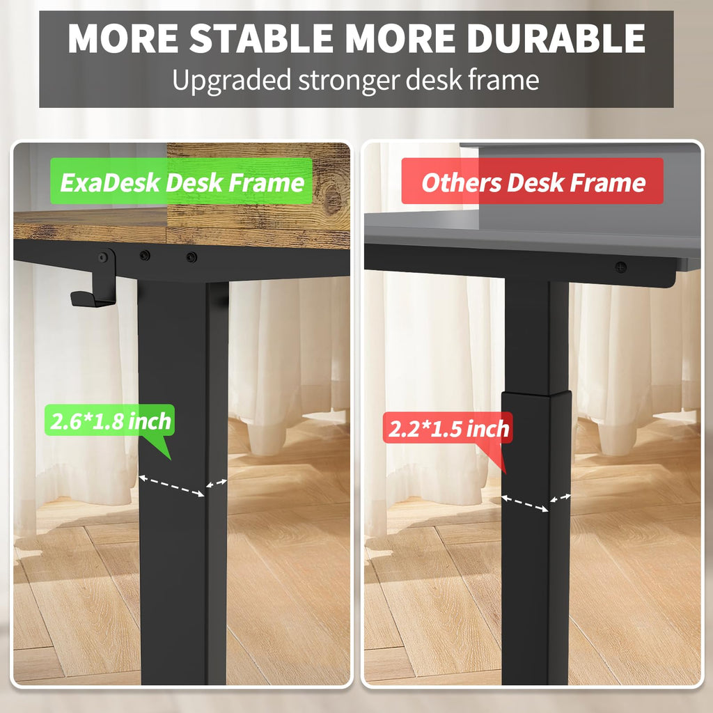 63 x 30 Inch Electric Standing Desk with 2 Drawers, Adjustable Height Widened Stand Up Desk with Storage, Sit to