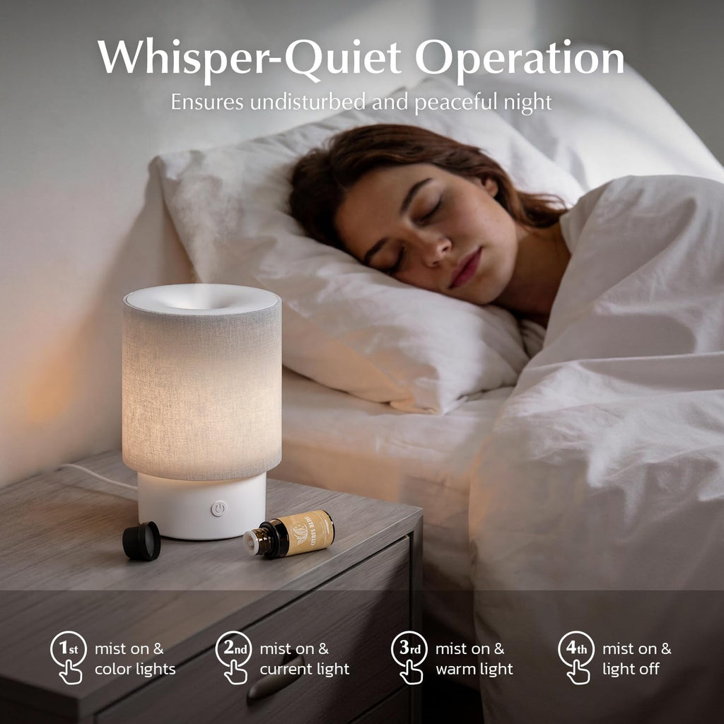 Essential Oil Diffuser with Fabric Cover and Night Lamp