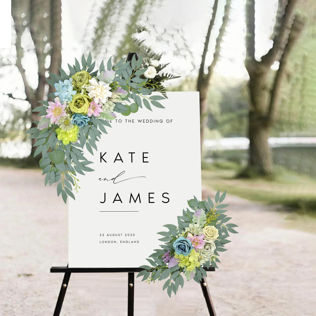 Artificial Flower Wedding Arch Decorations, Arch Faux Flowers Greenery for Wedding Decor, Reception Backdrop