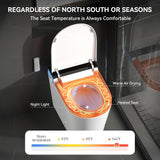 Smart Toilet with Bidet Built-in for Small Bathroom,One Piece Toilet with Self-Clean