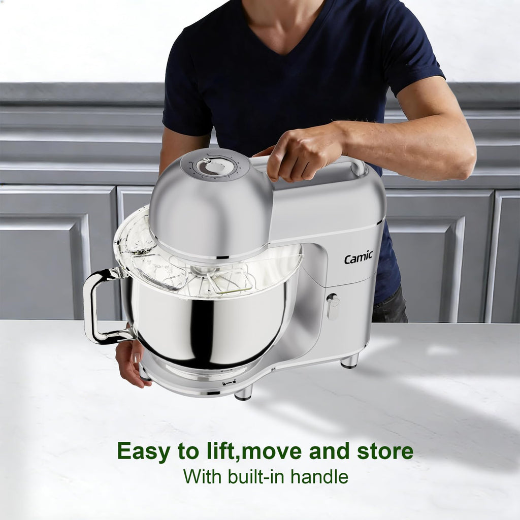 7.45 QT Tilt-Head Stand Mixer, Electric Mixer for Baking (Silver)