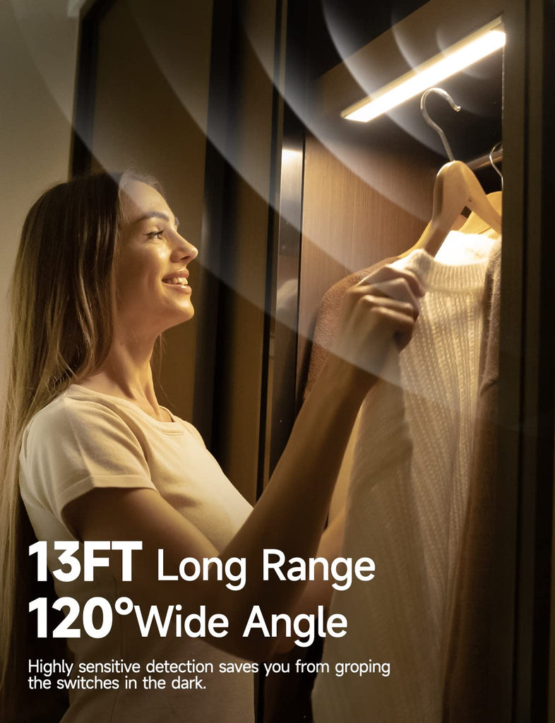 Under Cabinet Lights, Rechargeable Battery Operated Lighting, Wireless Motion Sensor Light Indoor,4 Modes Night