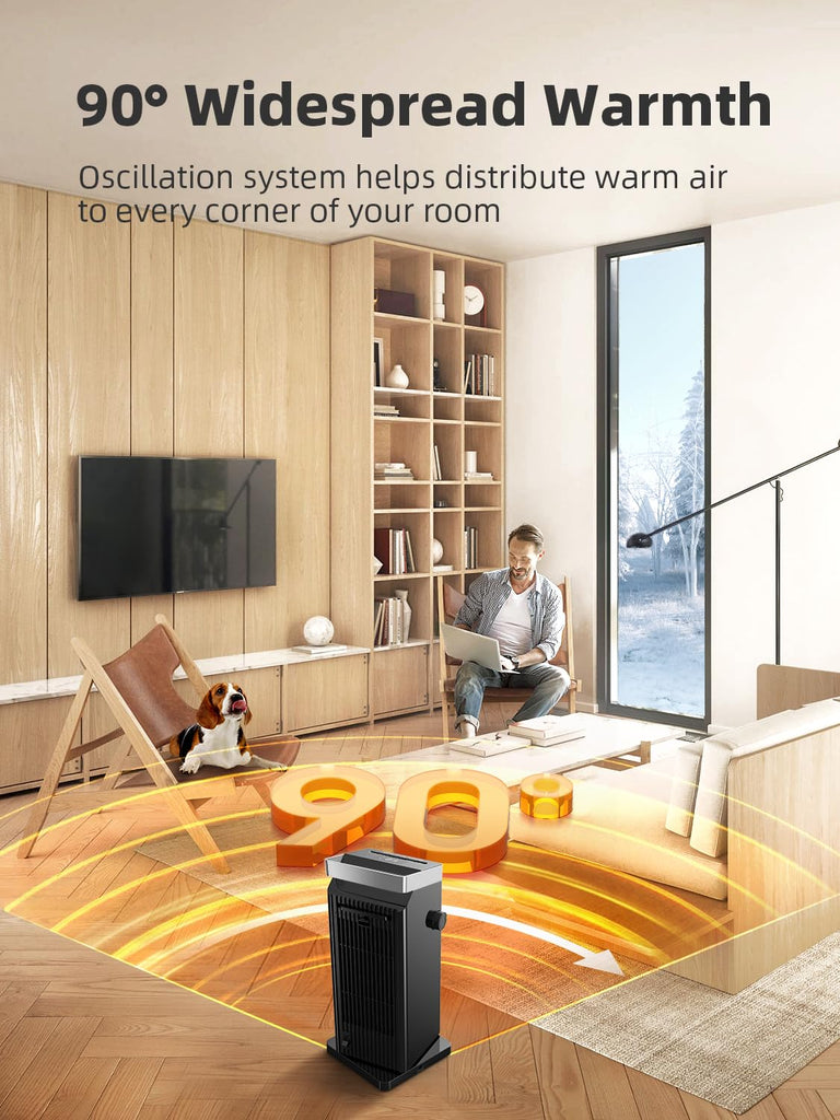 1500W Ceramic Electric Heater, 4 Modes Space Heater for Indoor Use