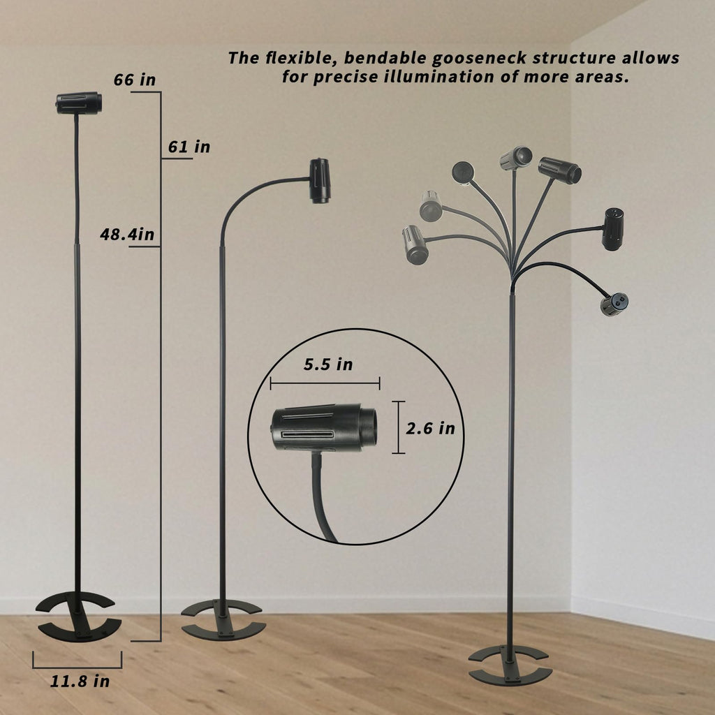 Reading Floor lamp Over Chair Gooseneck Standing Spotlight Light