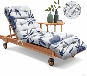 Outdoor Lounge Chair Cushions Waterproof 75.1x22.8x4.7" Blue Enchantress | 600D Oxford Fabric, Cotton Filling