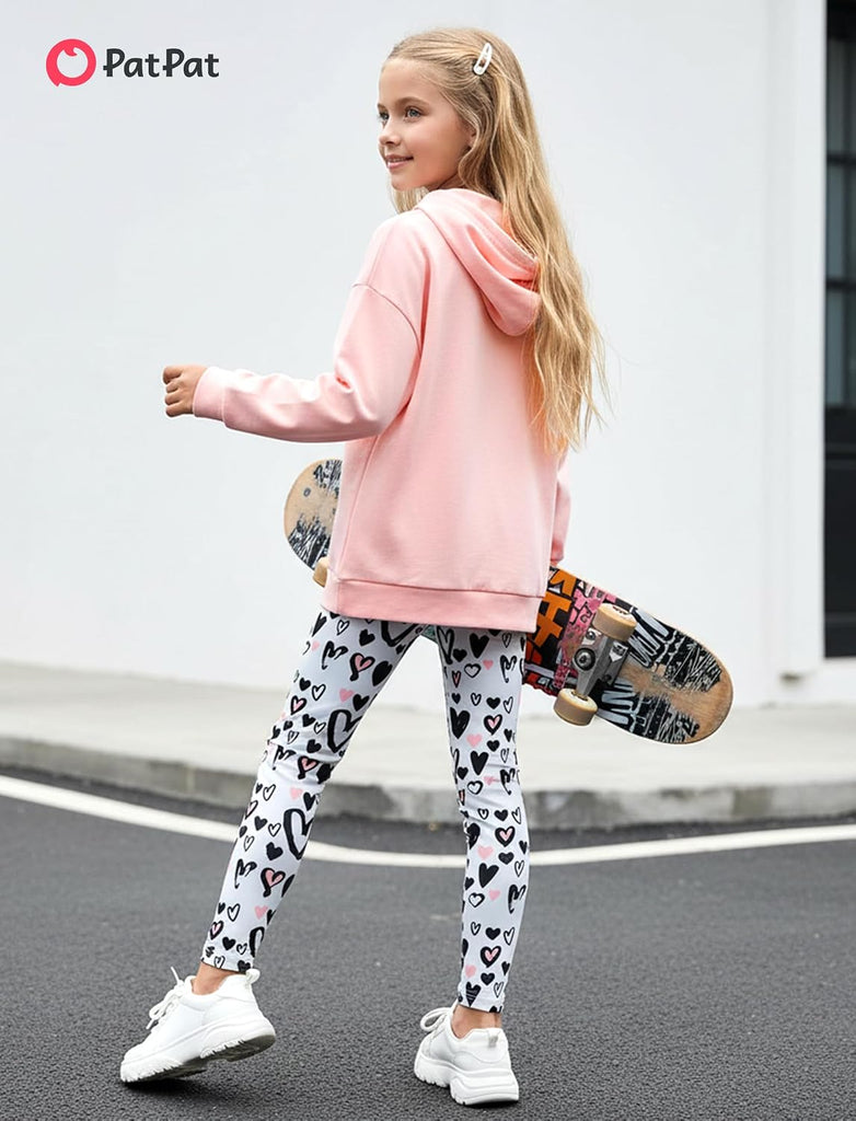 Girls Hooded Sweatshirt Leggings Set 2 Piece Fall Outfit