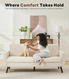 Tbfit 77.2" W Linen Sofa Couch, Mid Century Modern Decor Loveseat Couches for Living Room