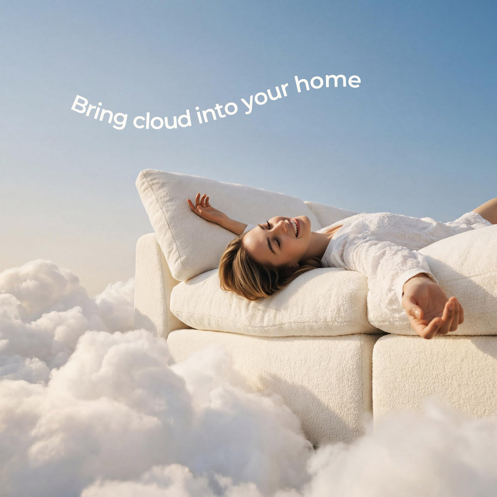 108" Cloud Sectional Couch with 2 Washable Cover Sets
