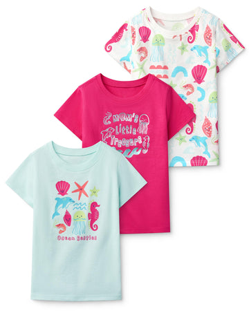 Baby Girl Mermaid T-Shirt, Pack