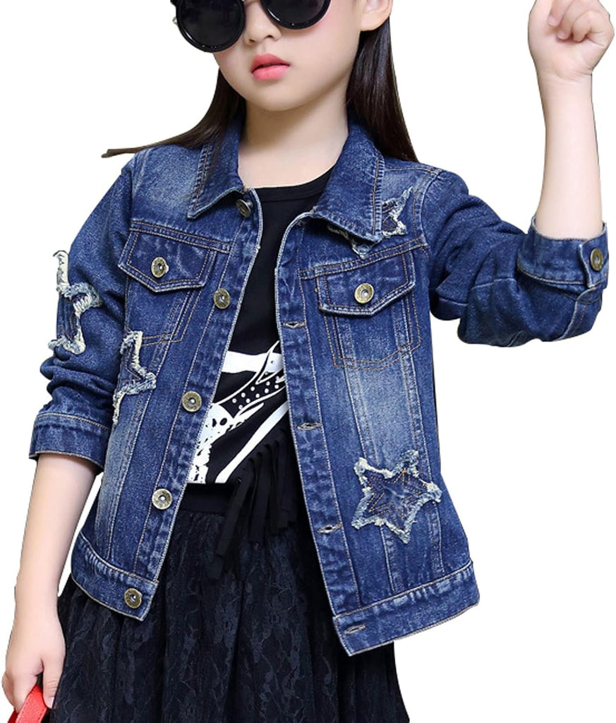 Denim Jackets Girl Denim Jackets Classic Basic Button Down Coat Girls' Outwear