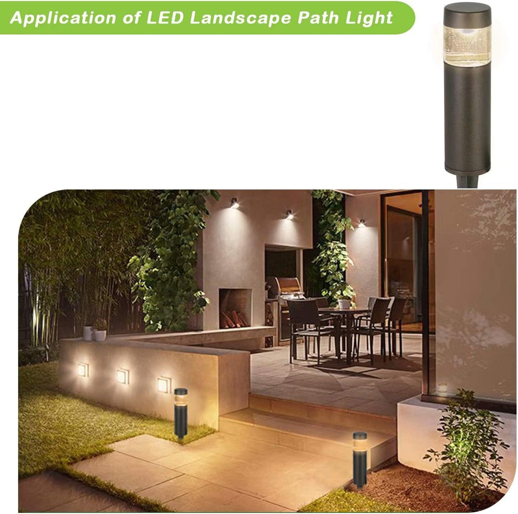 Low Voltage Landscape Lights, LED Outdoor Bollard Pathway Lights | Aluminum Construction, Waterproof Round Landscape