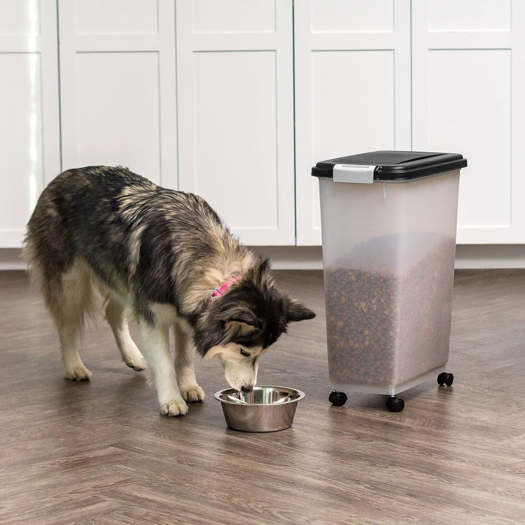 USA Dog Food Storage Container, Up to 38 lbs, Black, Made in USA