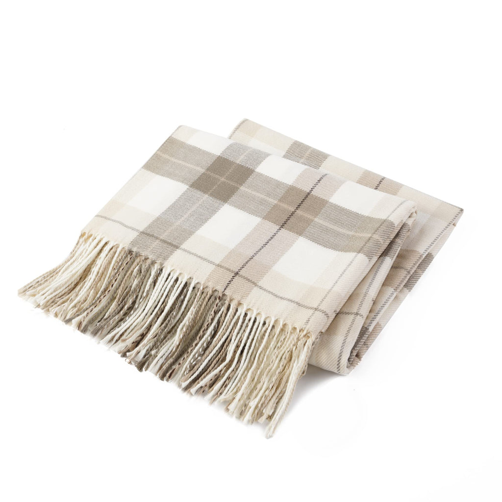 Fall Plaid Throw Blanket for Couch, Farmhouse Throw Blanket 49"x63"