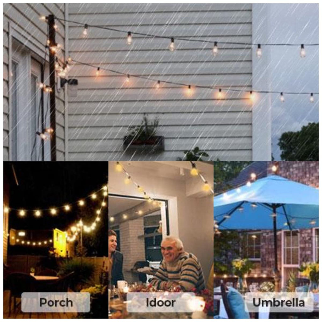 Outdoor String Lights, 50FT G40 LED IP65 Waterproof Patio Lights