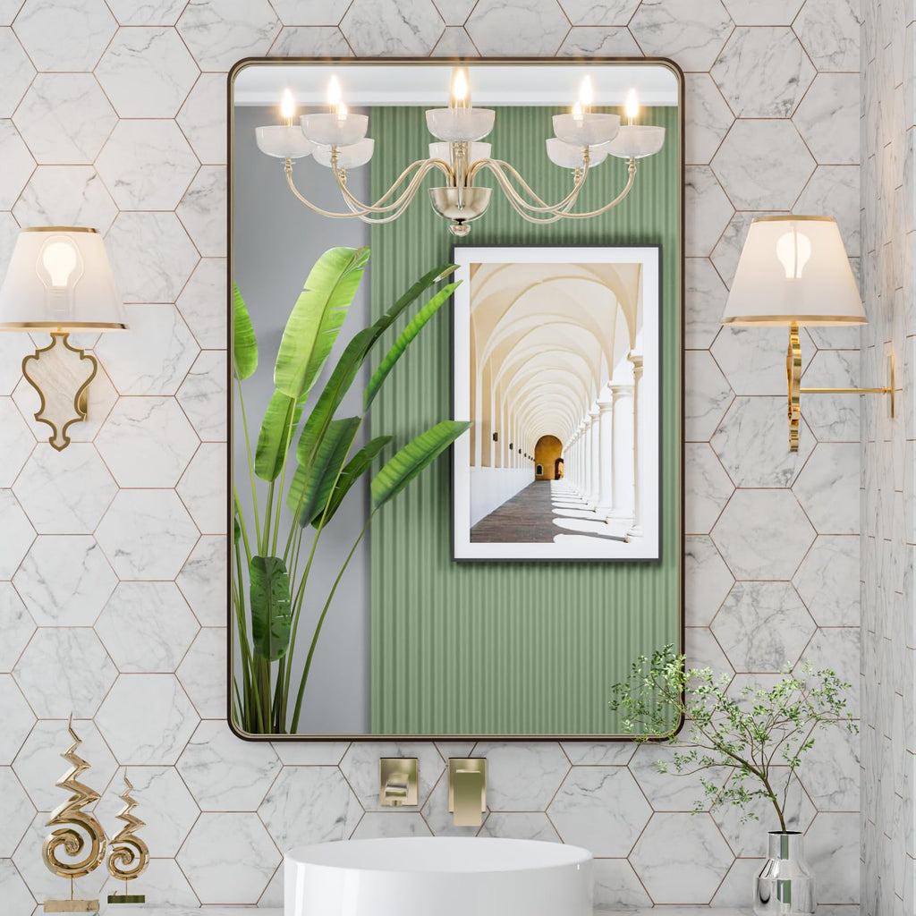 24"X32" Bronze Bathroom Mirror for Vanity