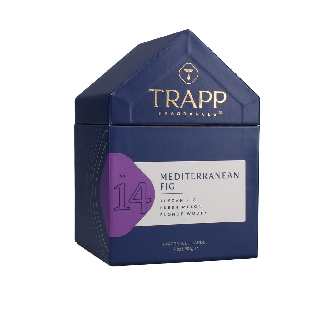 No. 14 Mediterranean Fig - 7 oz. House Box Candle - Aromatic Home Fragrance with Fruity Scent of Tuscan Fig, Fresh