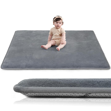 Play Mat for Floor,1.3" Thick Elasti-Foam 50"×50" Playpen Mat for Tummy Time,Non-Toxic Certified Water Repellent Soft