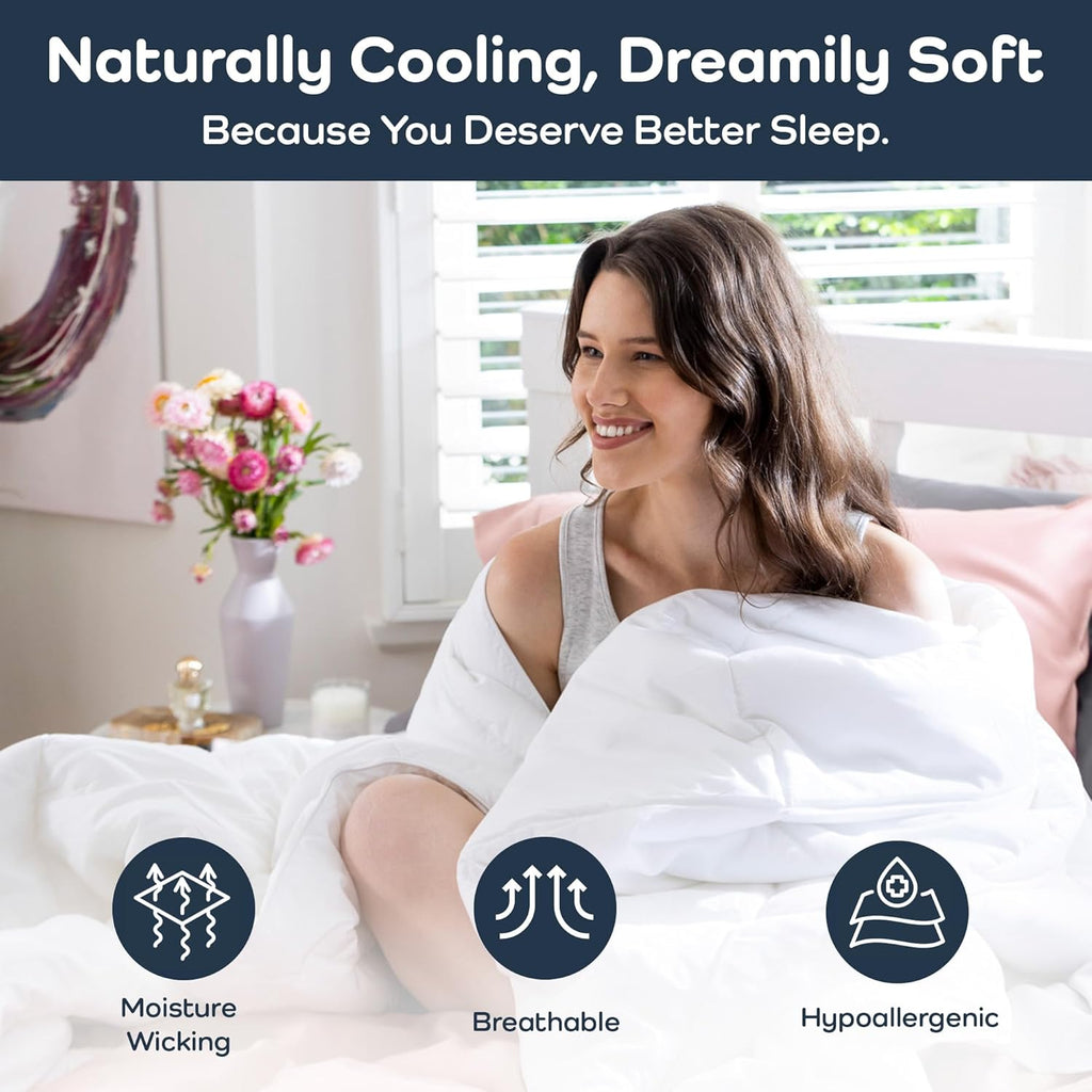 Cooling Down Alternative Comforter - Hypoallergenic King Duvet Insert Lightweight