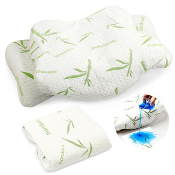 Cooling Cervical Pillowcase (Only Pillowcase) Waterproof Bamboo Neck Pillow Case Ergonomic Pillow Case Cover with