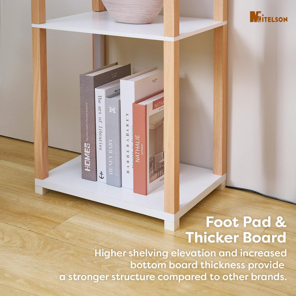 Floor Lamp with Shelves, Modern Shelf Lamp with Remote/APP Control, Standing Lamp, 5-Tier Display Shelf with