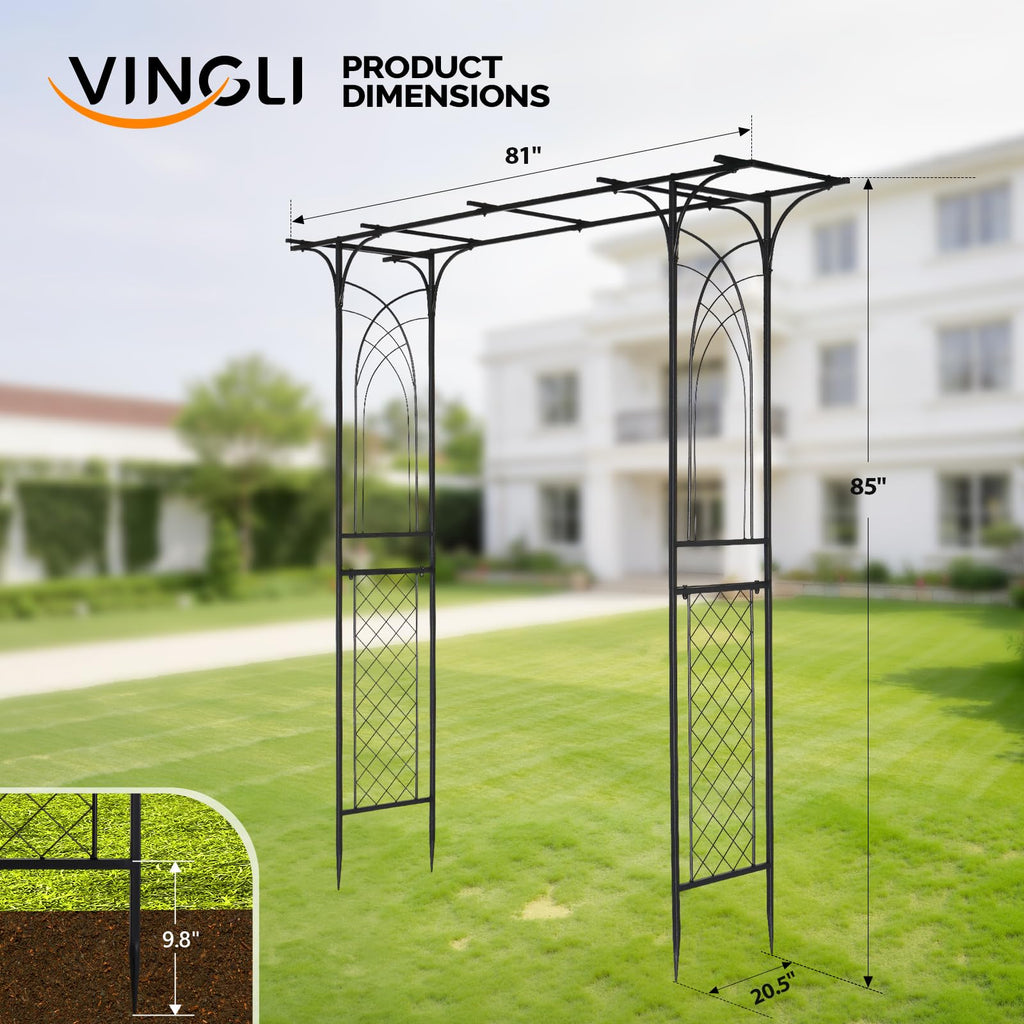 Garden Arbor, Arch for Wedding Ceremony Party, Christmas Garden Decor Steel Garden Trellis for Plant Climbing, Arch