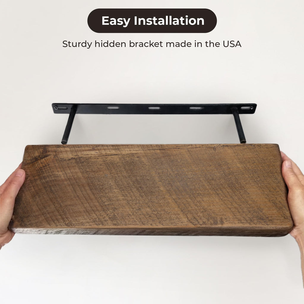 Reclaimed Wood Floating Shelves Real Thick Solid Wood Shelf Handmade