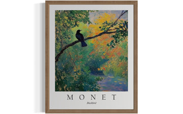 Blackbird Inspired Claude Monet Bird Poster Art Print - Monet Wall Art Exhibition Collections Artwork Aesthetic