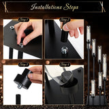 2 Pack Black Floor Candelabra Centerpieces 42.13 Tall 8 Arms Floor Candle Holder with Acrylic Shade Pillar Metal