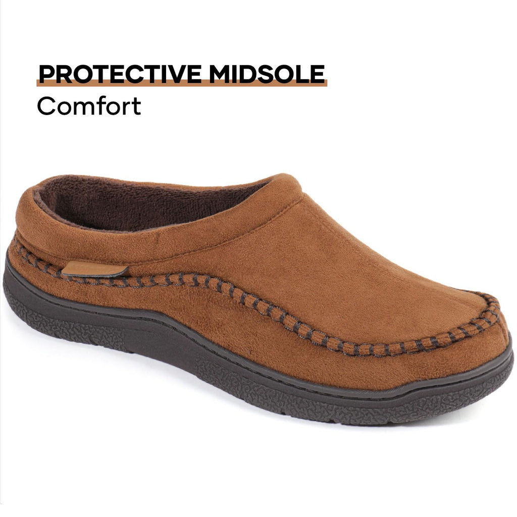 Men's Slip On Moccasin Slippers, Cold Tawny, 11-12