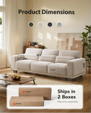 Pipishell 3 Seater Sofa Couch with Deep Seats and Wide Armrests, 89" Couches for Living Room