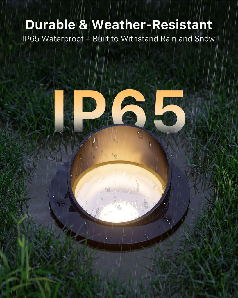 8 Pack Warm White Low Voltage Well Lights with Glare Shield Design