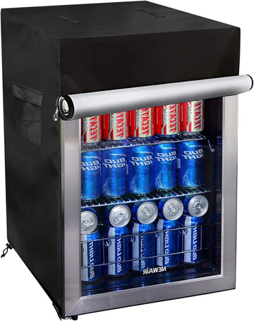 Beverage Refrigerator Cooler Cover,Outdoor Fridge Cover - Waterproof, Dustproof, Sun-Proof, 20" W x 20" D x 33" H.