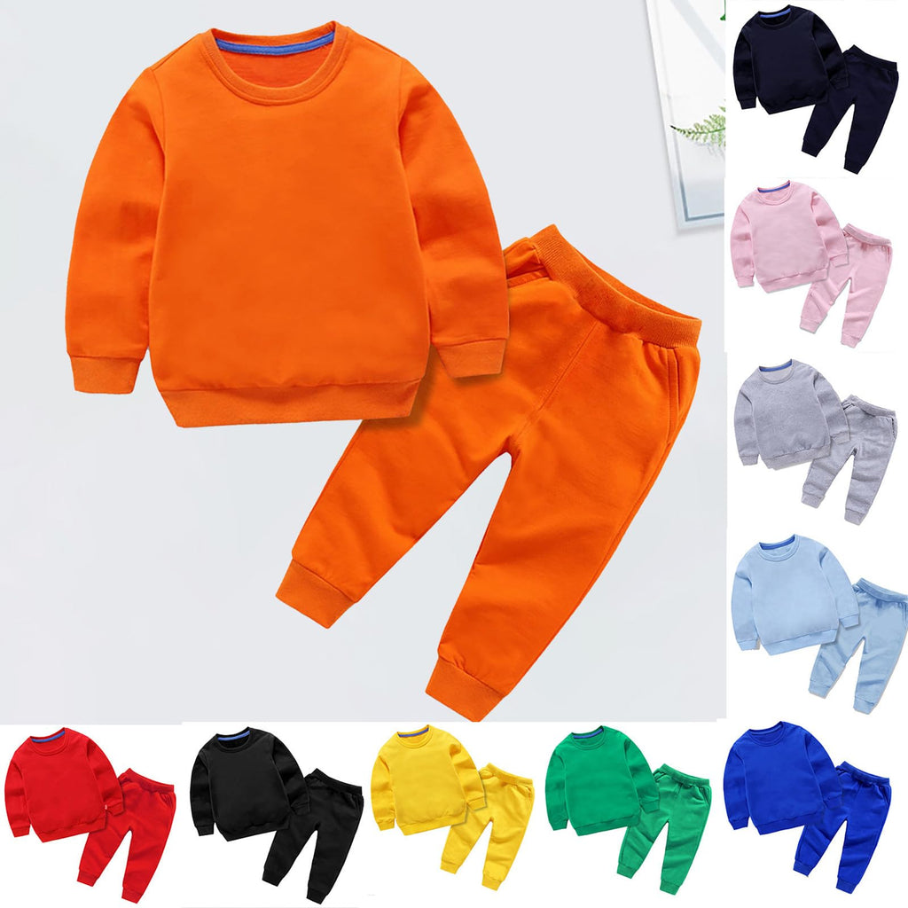 Sweatsuit Set for Boys Girls 2 Piece Crewneck Cotton Sweatshirt Jogger Sweatpants Tracksuit Kids Clothes Athletic