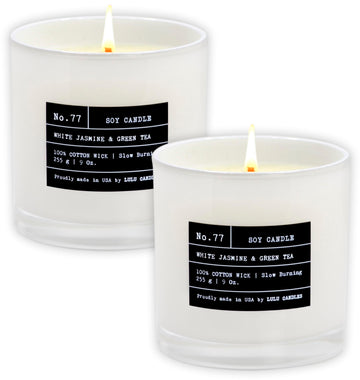 White Jasmine & Green Tea | Luxury Scented Soy Jar Candle | Hand Poured in The USA | Highly Scented & Long Lasting (9