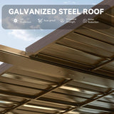 10x13 Pergola with Adjustable Galvanized Steel Roofs, All Aluminum Frame Permanent Pergola for Patio