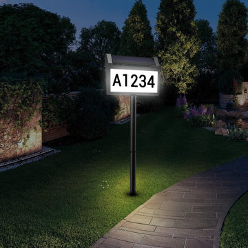 Solar House Number Sign, 3 Colors Waterproof LED Address Plaque