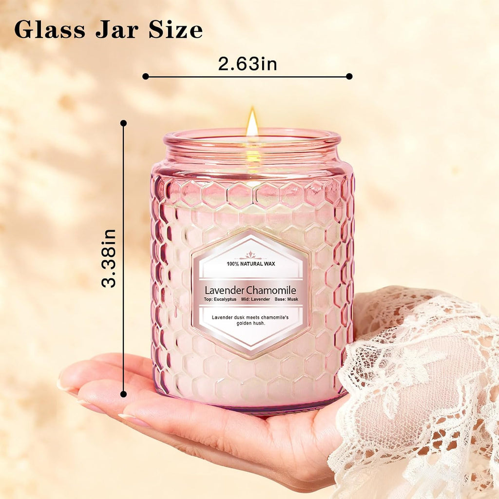 Scented Candles 6-Pack 5.5oz, Natural Soy Wax Pink Jar Gift Set | Scented Candles Gifts Sets for Women Birthday