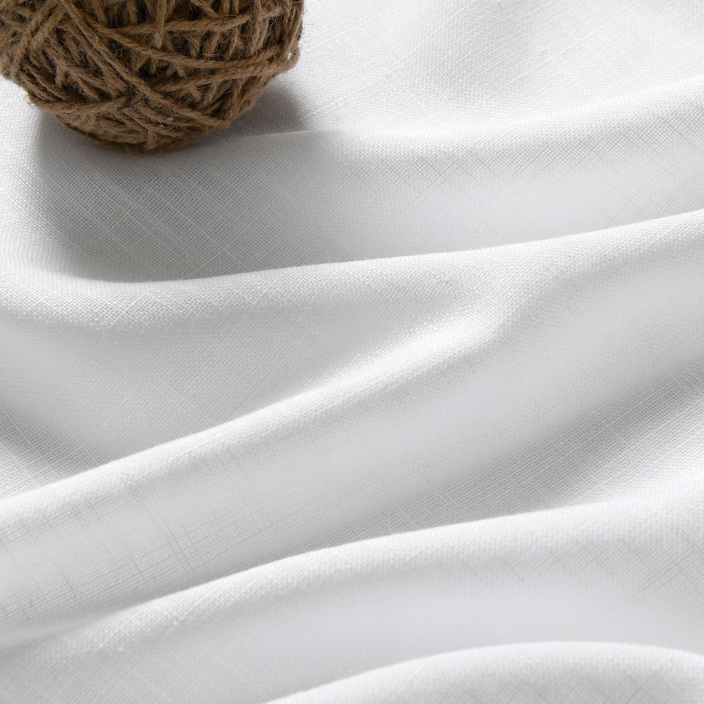 White Linen Curtains Extra Long Back Tab Curtains 2 Panels Set 204 Inches Long Farmhouse Light Filtering Semi Sheer